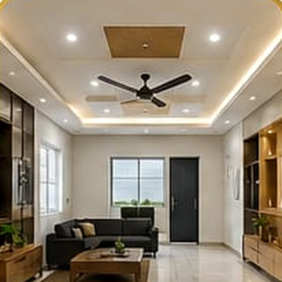 Layered false ceiling with lighting